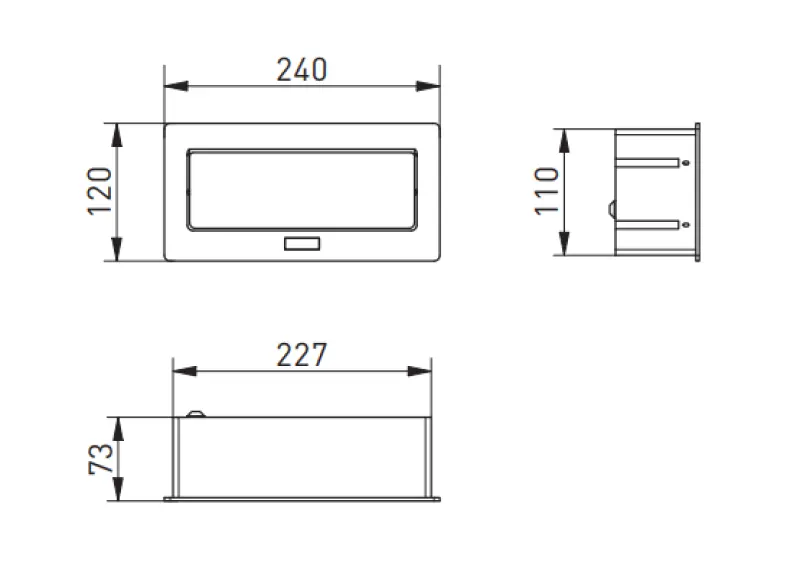 Indux Flip Medium keuken stopcontact randaarde in het werkblad of bovenkast mat zwart met 2 stopcontacten en 2 USB opladers 1208957439