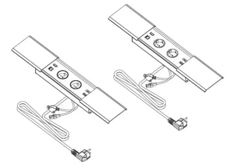 Indux Slide max vgradna kuhinjska vtičnica s penaardo v delovni plošči z USB-A, HDMI, RJ45 in USB-C barva mat bela 1208957440