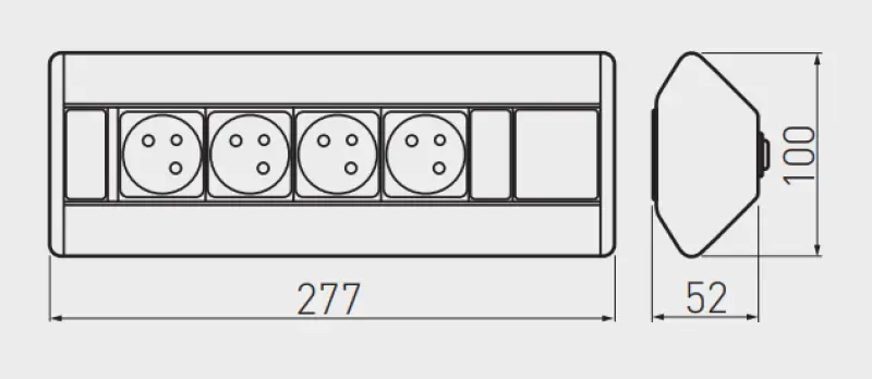 Indux Corner kotna kuhinjska vtičnica s 4 zemeljskimi vtičnicami 1208957443