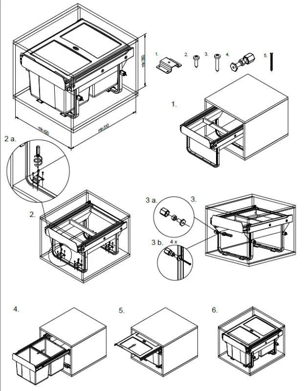 Garbi Sorter S-45-2-15 kuhinjski vgradni koš za smeti z 2 x 15 litrovimi posodami, ekstra nizek 1208957444