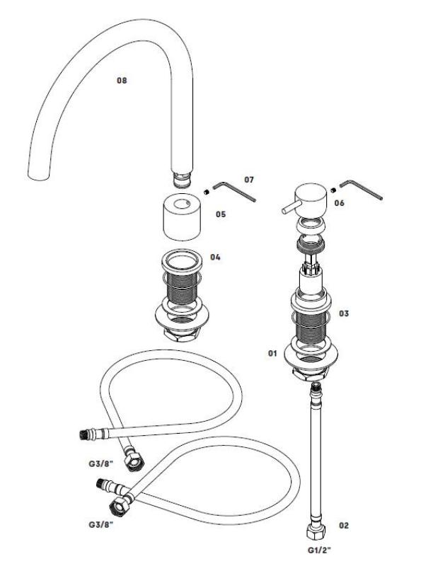 Waterevolution Flow 2-odprtinska kuhinjska armatura mat črna T151PR