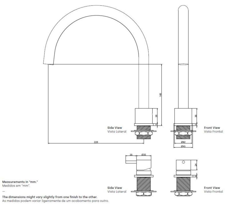 Waterevolution Flow 2-odprtinska kuhinjska armatura mat črna T151PR