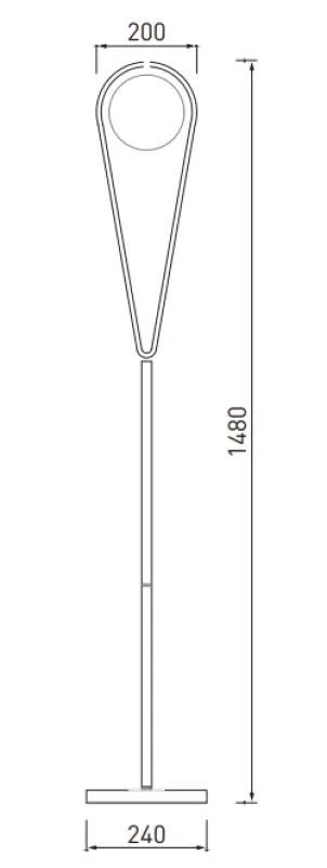 Decor Ciklop medeninasta zlata talna svetilka z videzom kapljice 9737