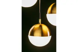 Decor Abies medeninasto zlata moderna viseča svetilka z okroglim kovinskim senčnikom 7597