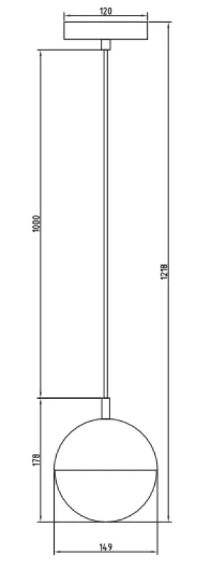 Decor Abies medeninasta zlata viseča svetilka z okroglim kovinskim baldahinom 3558
