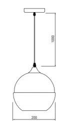 Decor Lender moderne viseča svetilka iz kovine in stekla, širina 200 mm 8389