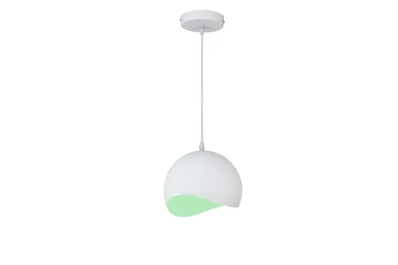 Decorlamp Mavia sferična bela zelena viseča svetilka 0917
