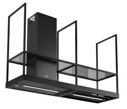 Franke Mythos T-Shelf eiland afzuigkap mat zwart 180 cm z legplanken 3250678073