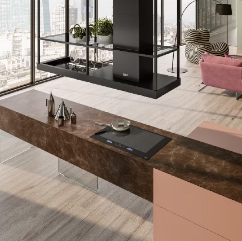 Franke Mythos T-Shelf eiland afzuigkap mat zwart 180 cm z legplanken 3250678073