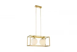 Decor Avelin viseča svetilka z zlatim pravokotnim okvirjem širine 45 cm 2232