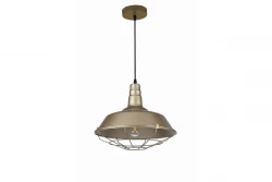 Decor Solen viseča svetilka industrijske oblike z zlato mrežo, premer 36,5 cm 3703
