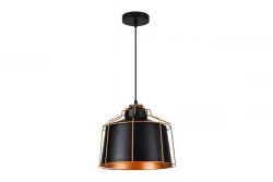 Decor Goa črna viseča svetilka z dekorativnim zlatim okvirjem 3512
