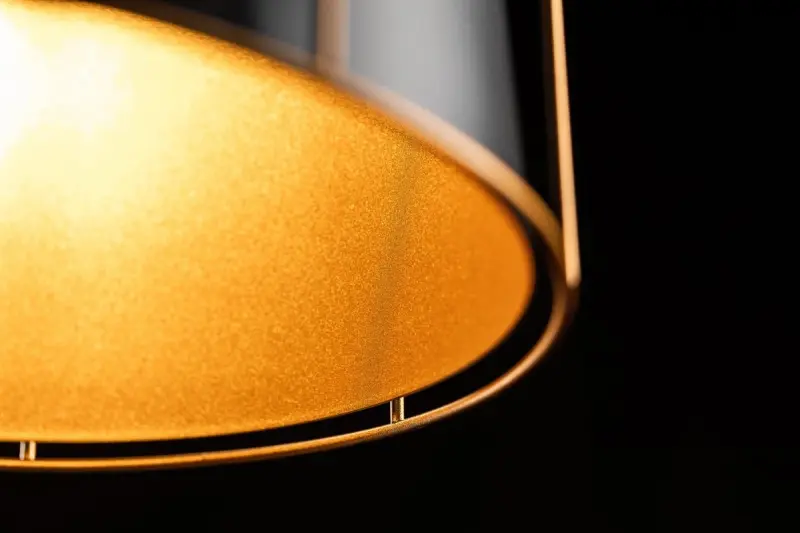 Decor Goa črna viseča svetilka z dekorativnim zlatim okvirjem 3512