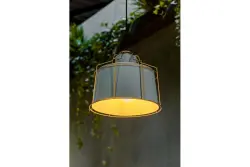 Decor Goa siva viseča svetilka z dekorativnim zlatim okvirjem 3550