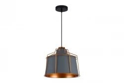 Decor Goa siva viseča svetilka z dekorativnim zlatim okvirjem 3550