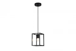 Decor Diu črna geometrijska viseča svetilka z 1 svetlobnim virom širine 15 cm 3598
