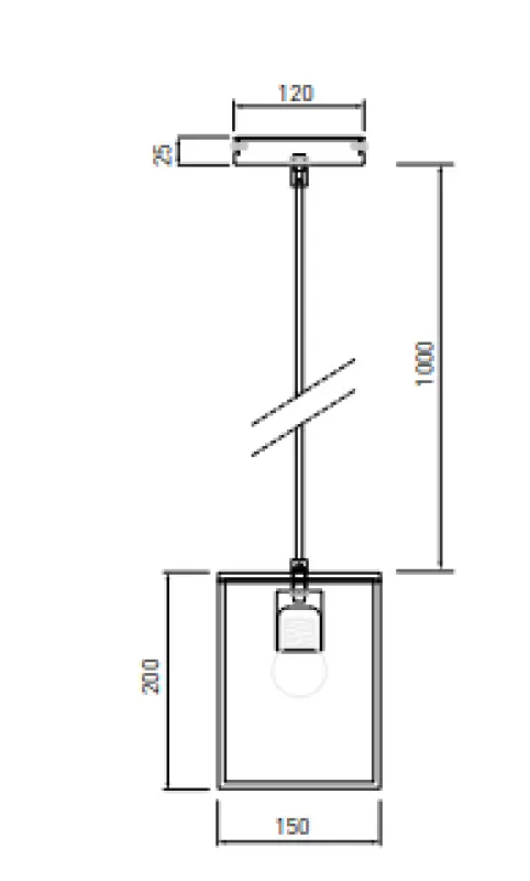 Decor Diu črna geometrijska viseča svetilka z 1 svetlobnim virom širine 15 cm 3598