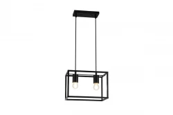Decor Diu črna geometrijska viseča svetilka z 2 svetlobnima viroma širine 30 cm 3628