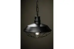 Decor Lars črna viseča svetilka z industrijsko črno mrežo, premer 26 cm 2233