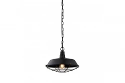 Decor Lars črna viseča svetilka z industrijsko črno mrežo, premer 36 cm 2295
