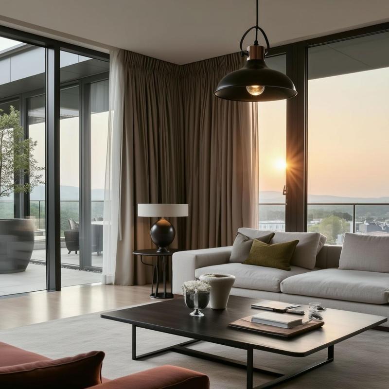 Decor Mees črna kovinska viseča svetilka s senčnikom v obliki petrolejske svetilke 2363