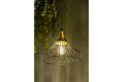 Deco Lotte črna stožčasta vintage viseča svetilka z žicami 2622