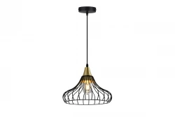 Deco Lotte črna stožčasta vintage viseča svetilka z žicami 2622
