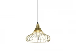 Decor Lotte zlata stožčasta vintage viseča svetilka iz žice 2646