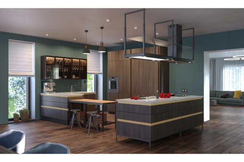 Decor Noor elegantna črna viseča svetilka s bakrenim elementom 2691