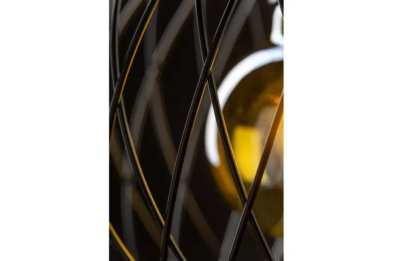 Decor Viela črna nitasta kovinska viseča svetilka v obliki krogle premera 25 cm 6972