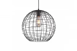 Decor Viela črna zlata žična kovinska viseča svetilka, kroglasta oblika, premer 35 cm, 6996