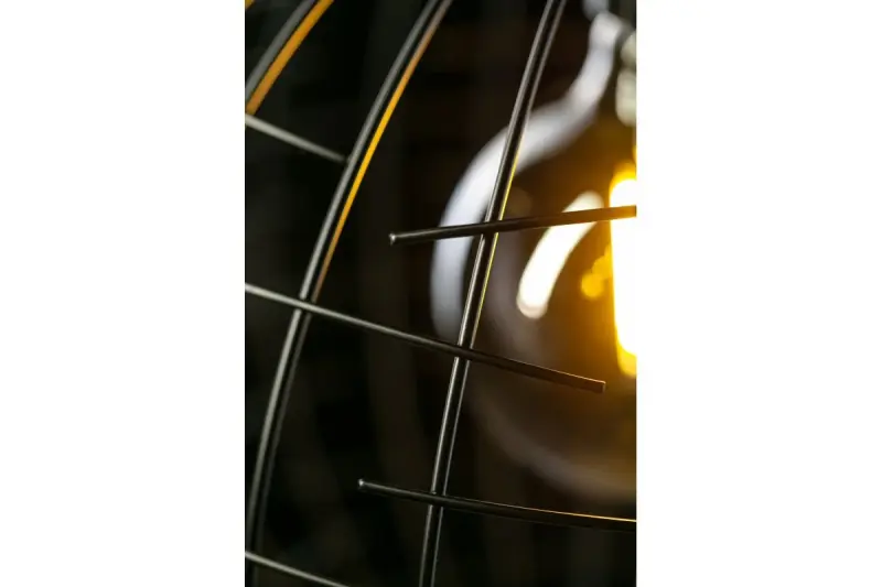 Decor Viela črna zlata žična kovinska viseča svetilka, kroglasta oblika, premer 35 cm, 6996