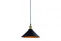 Decor Mani črno-zlata kovinska viseča svetilka premer 30 cm 4076