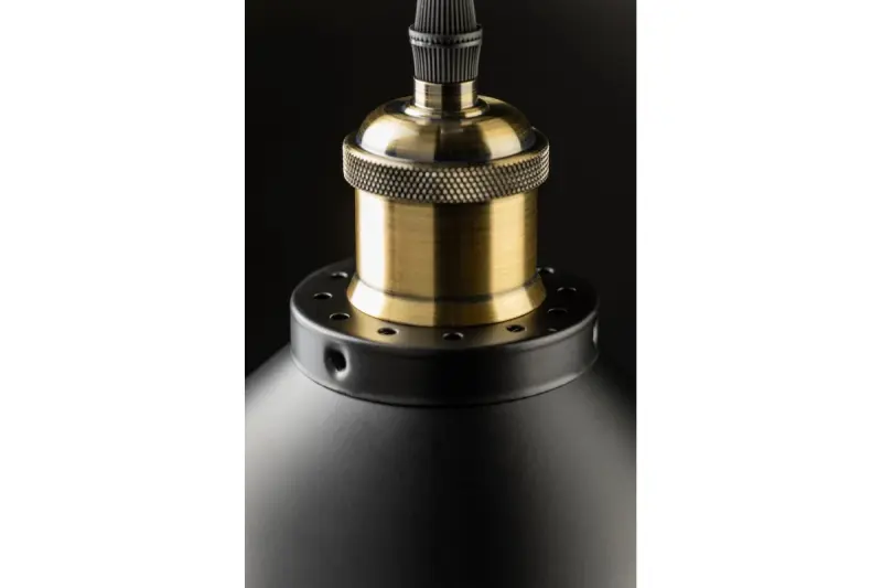 Decor Mani črno-zlata kovinska viseča svetilka premer 30 cm 4076