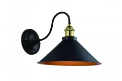 Decor Mani črna zlata kovinska stenska svetilka premer 22 cm 4052