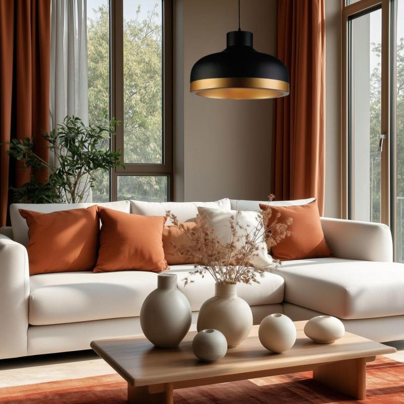 Decor Goldi črna zlata moderna viseča svetilka premer 42 cm 4113