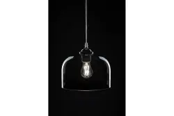 Decor Lati cilindrična črna viseča svetilka iz stekla, premer 23,5 cm 7122