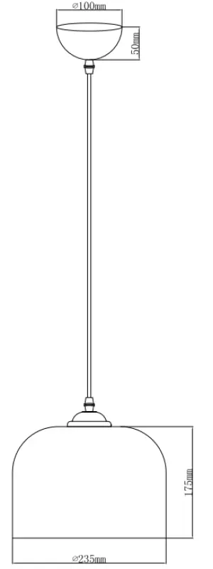 Decor Lati cilindrična viseča svetilka iz jantarnega stekla, premer 23,5 cm 7146