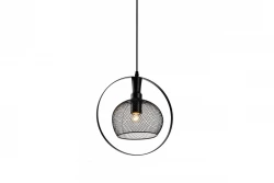Decor Xalis viseča svetilka s črno žično senčnico in kovinskim robom, premer 19,5 cm 7214