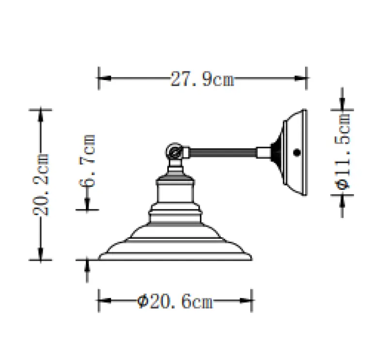 Decor Loret nastavljiva siva stenska svetilka 20 cm premer 7826