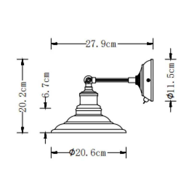 Decor Loret nastavljiva siva stenska svetilka s stikalom, premer 20 cm, 8229