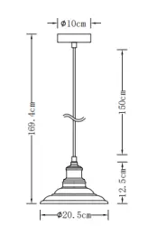 Decoreer Loret tijdloze witte hanglamp 20,5 cm doorsnee 9691