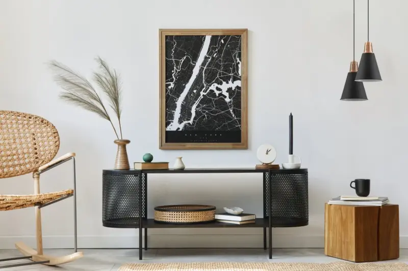 Decor Gianni stilska črna bakrena viseča svetilka 22 cm premer 9974