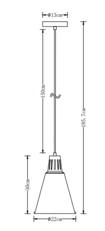 Decor Gianni stilska črna bakrena viseča svetilka 22 cm premer 9974