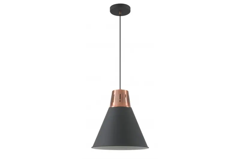 Decor Gianni stijlvolle zwarte koperen hanglamp met een diameter van 32 cm, 8105