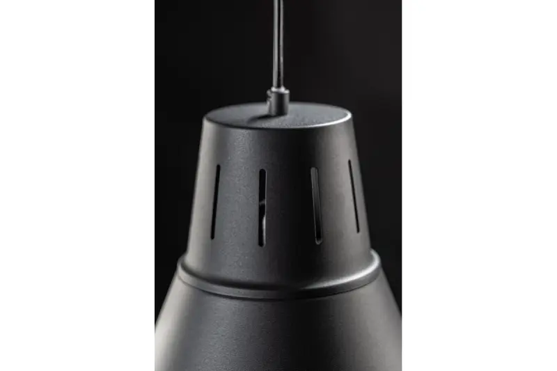 Decor Gianni, stijlvolle volledig zwarte hanglamp, 32 cm doorsnee, 8136