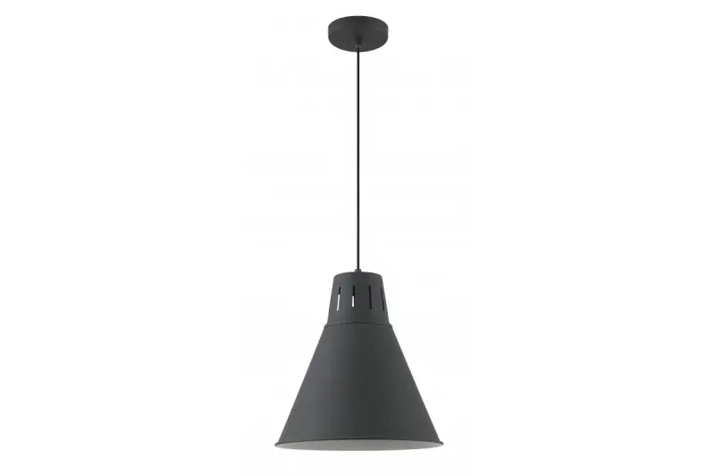 Decor Gianni, stijlvolle volledig zwarte hanglamp, 32 cm doorsnee, 8136