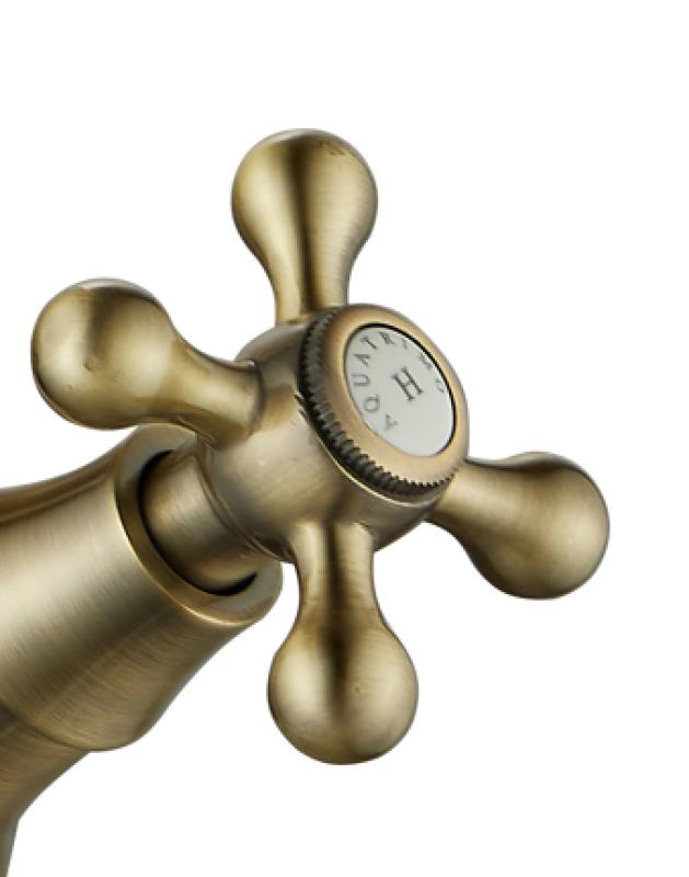 AquaTrimo Windsor klasična kuhinja nostalgična kuhinjska pipa z bronastim kotnim izlivom 21WS7531BN