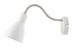 Decor Etore bela stenska svetilka s kovinsko roko, premer 11 cm, 1952