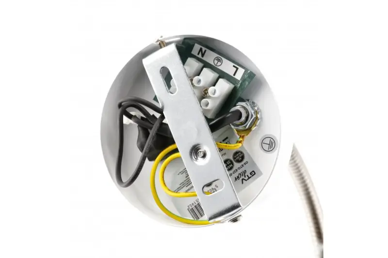 Decor Etore bela stenska svetilka s kovinsko roko, premer 11 cm, 1952